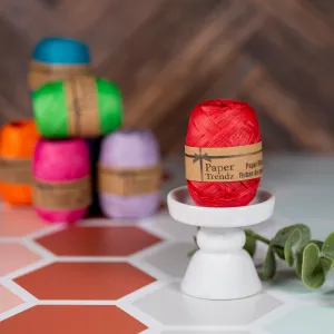 10 Meter Paper Raffia Ribbon - Red