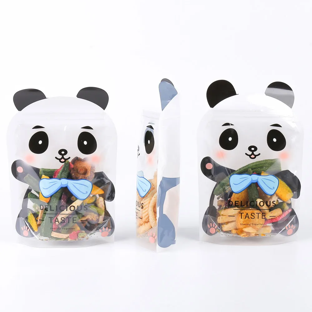 15x22cm Clear Animal Printing Cute Packaging Bag Plastic Mylar Stand Up Gift Bag Candy Storage Recyclable Zip Lock Pouch
