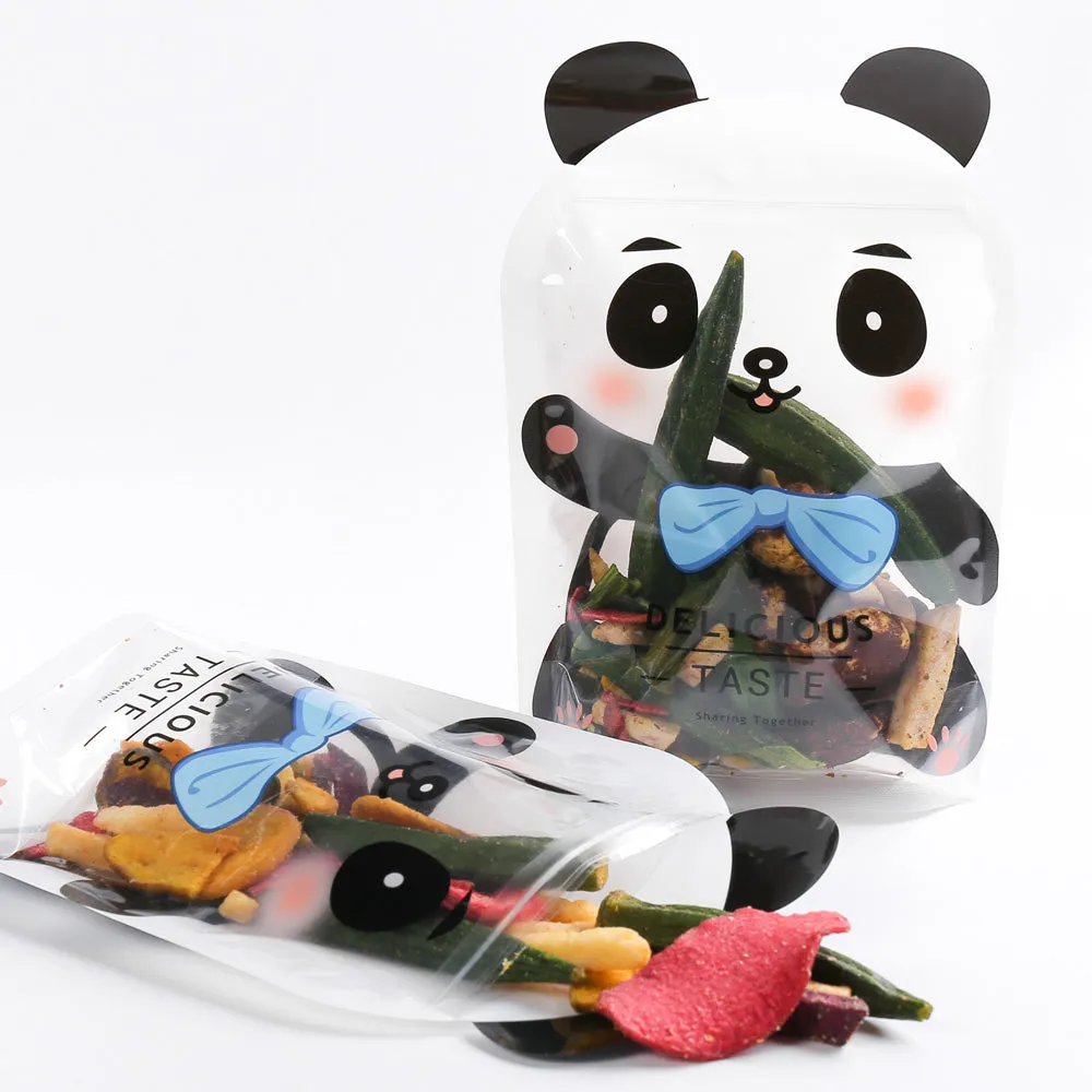 15x22cm Clear Animal Printing Cute Packaging Bag Plastic Mylar Stand Up Gift Bag Candy Storage Recyclable Zip Lock Pouch