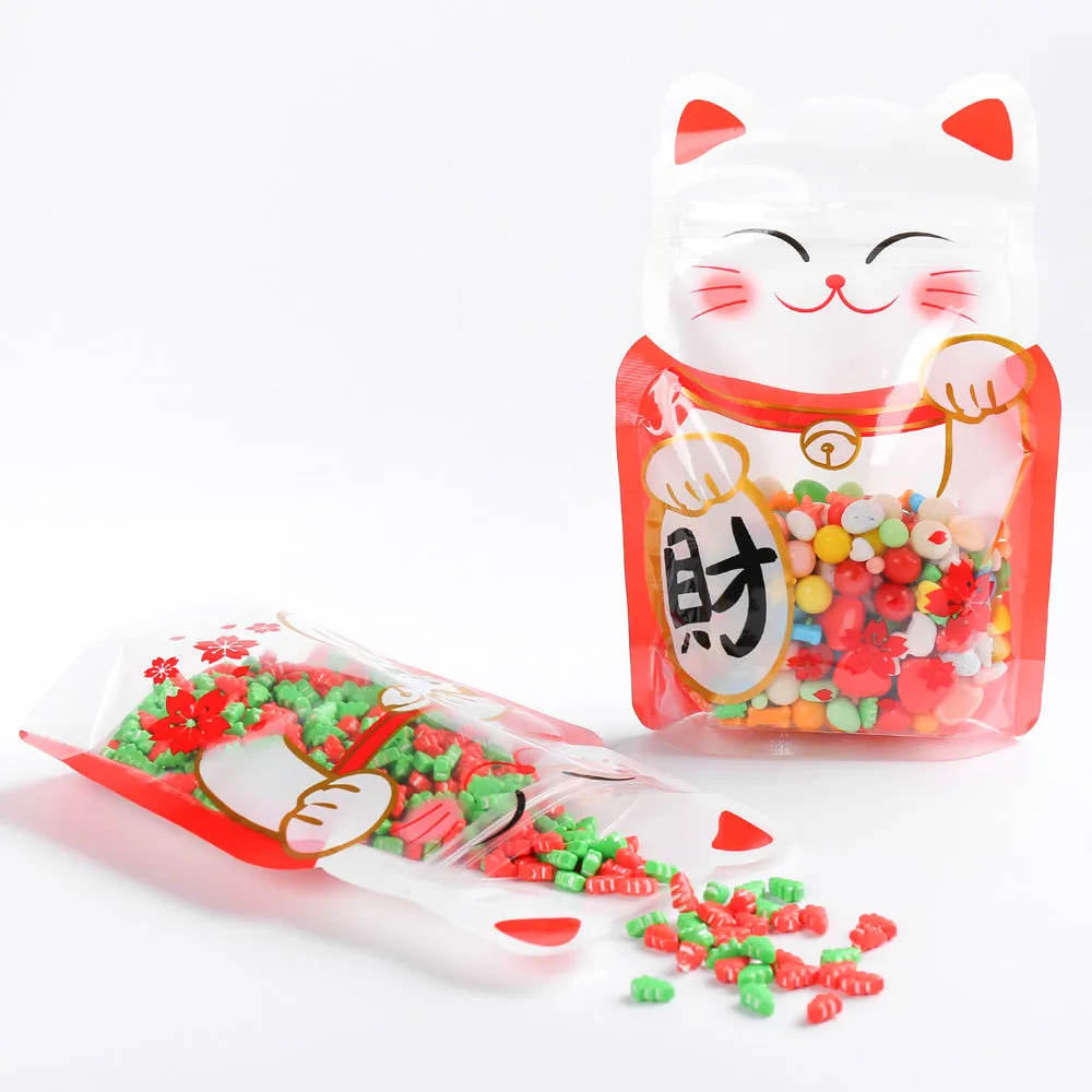 15x22cm Clear Animal Printing Cute Packaging Bag Plastic Mylar Stand Up Gift Bag Candy Storage Recyclable Zip Lock Pouch