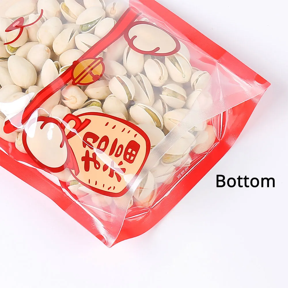 15x22cm Clear Animal Printing Cute Packaging Bag Plastic Mylar Stand Up Gift Bag Candy Storage Recyclable Zip Lock Pouch