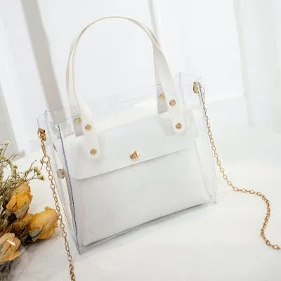 2019 Leather Transparent PVC Mini Shoulder Bag