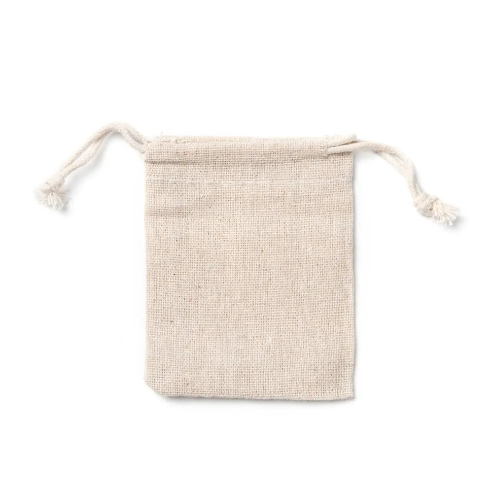 250 pc Cotton Packing Pouches Drawstring Bags, Gift Sachet Bags, Muslin Bag Reusable Tea Bag, Wheat, 9x8cm