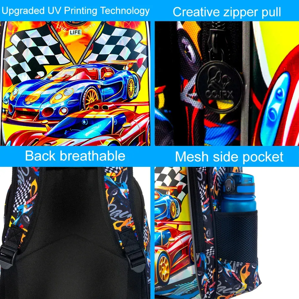 3 Piece Boys Backpack Set 16 Inch Bookbag With Lunch Box For Elementary School