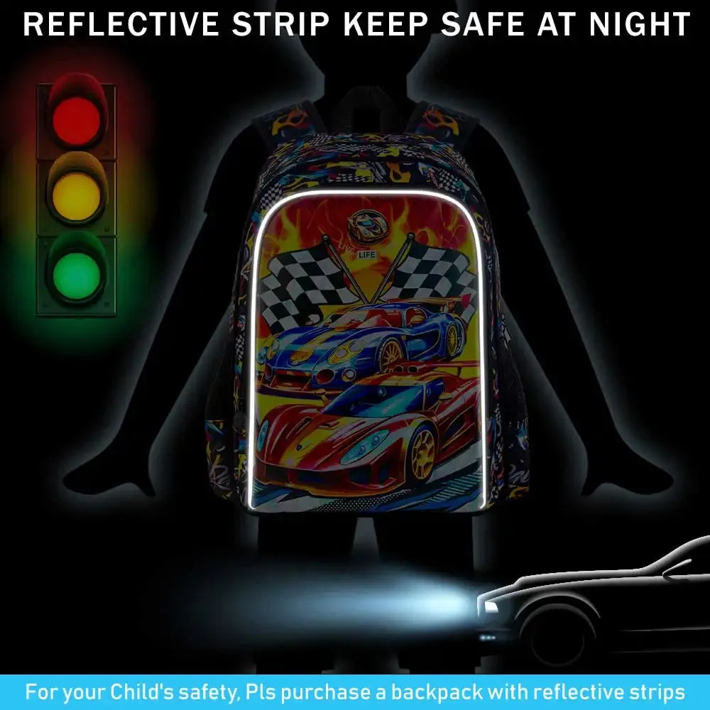 3 Piece Boys Backpack Set 16 Inch Bookbag With Lunch Box For Elementary School
