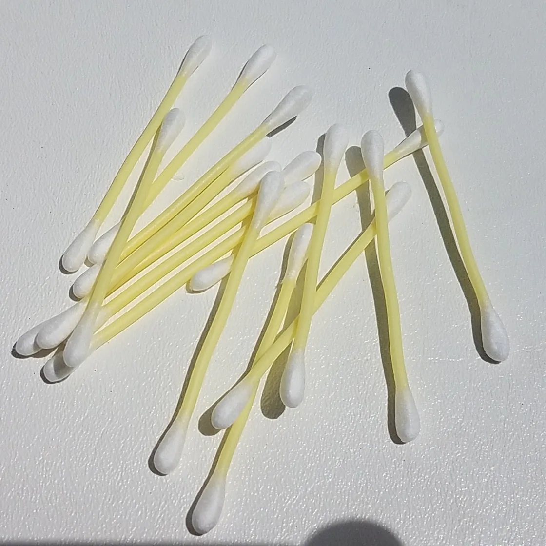 400 Cotton Swabs Double Q Tip 3” - Plastic White, Yellow, Pink, Blue 100 each