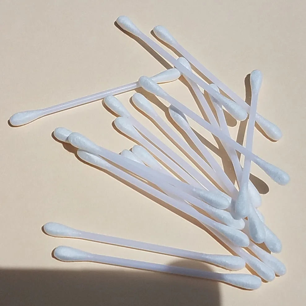 400 Cotton Swabs Double Q Tip 3” - Plastic White, Yellow, Pink, Blue 100 each