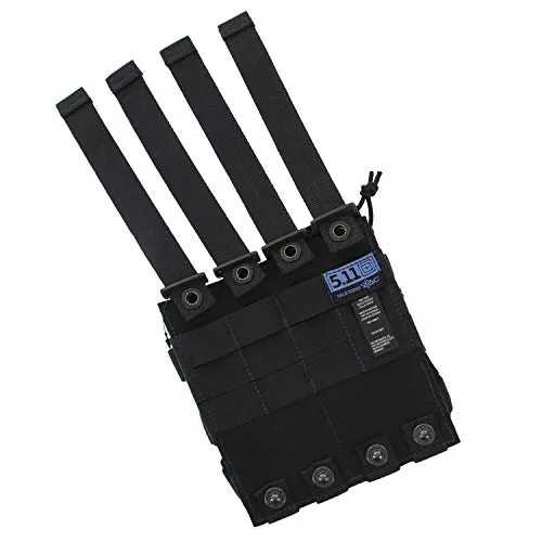 5.11 Tactical AR Double Bungee Mag Pouch, for Two 5.56 Magazines, Non-Slip Pull Tab, Dark Navy, 1 SZ, Style 56157