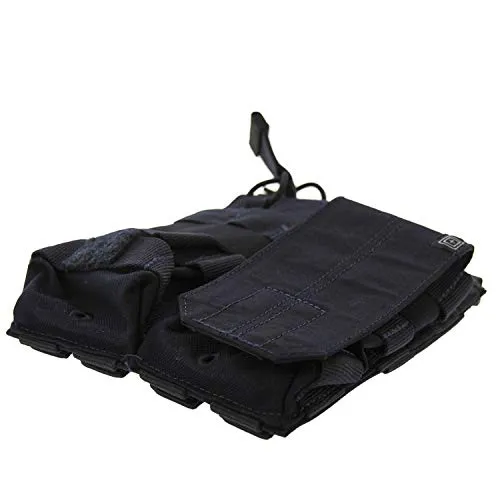 5.11 Tactical AR Double Bungee Mag Pouch, for Two 5.56 Magazines, Non-Slip Pull Tab, Dark Navy, 1 SZ, Style 56157