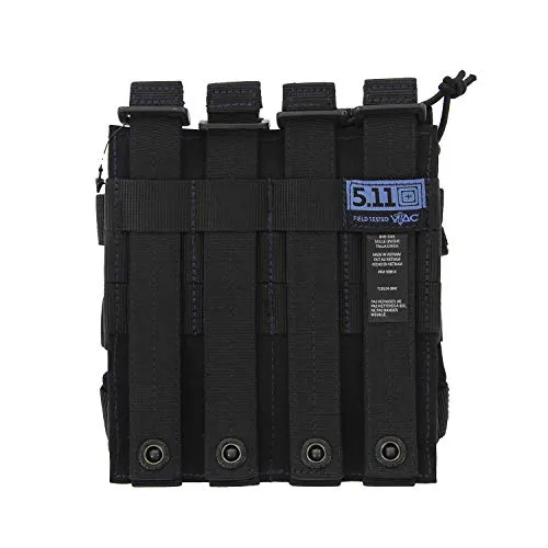 5.11 Tactical AR Double Bungee Mag Pouch, for Two 5.56 Magazines, Non-Slip Pull Tab, Dark Navy, 1 SZ, Style 56157