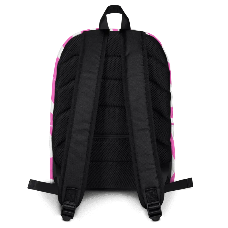 Abstract Lines Pink and White Backpack