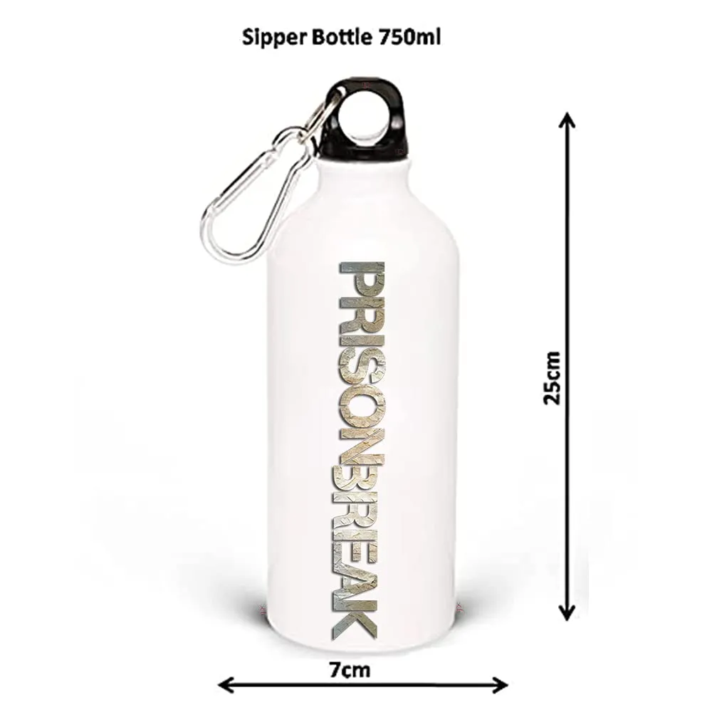 APC-Sipper Bottle, Prison Break, Glossy finish printing with lock on cap.