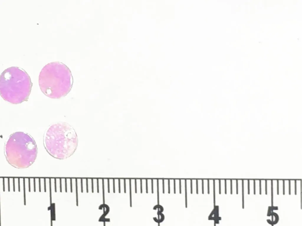 Baby Pink Rainbow 1 Hole Plastic Sequins