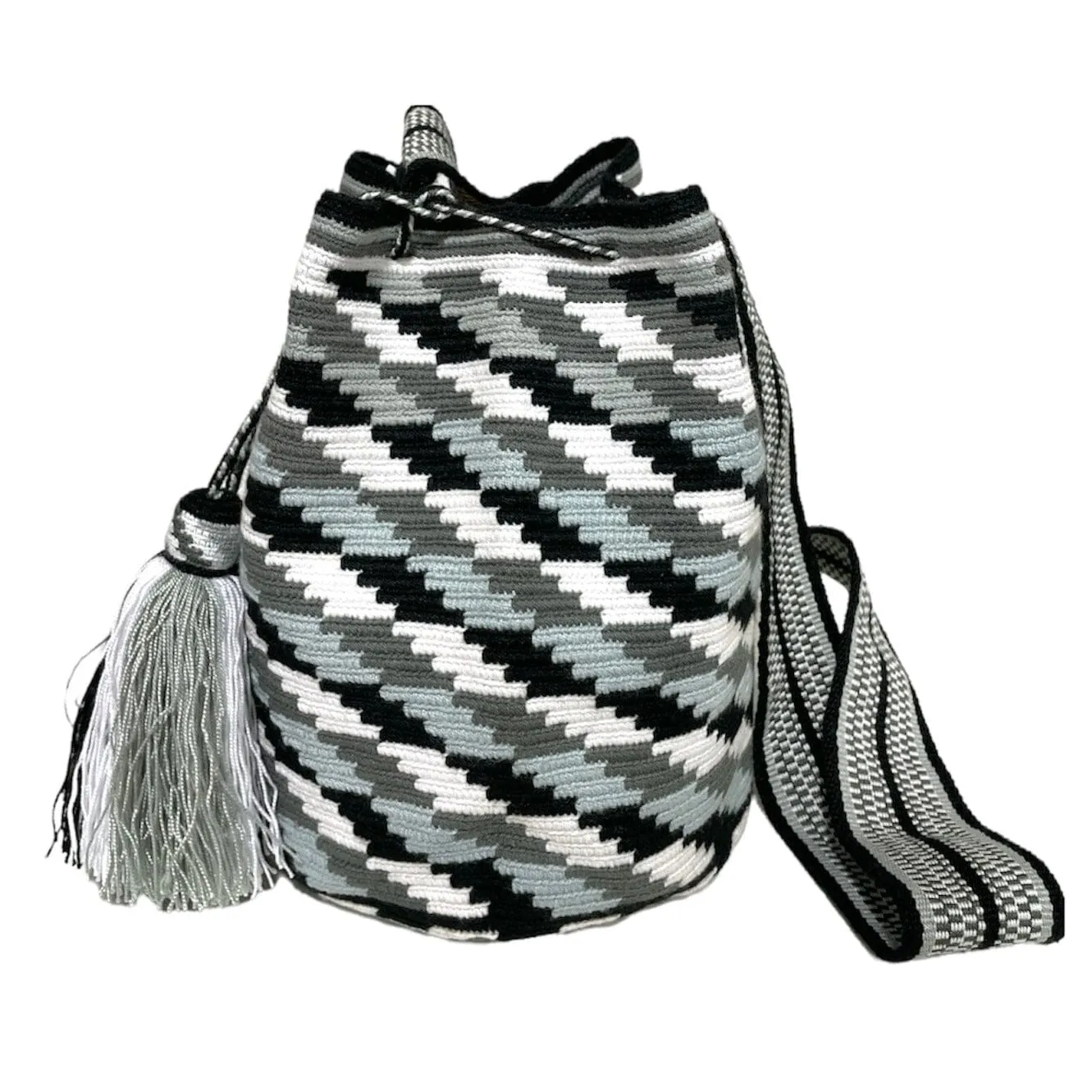 Black & White Bohemian Bags - L