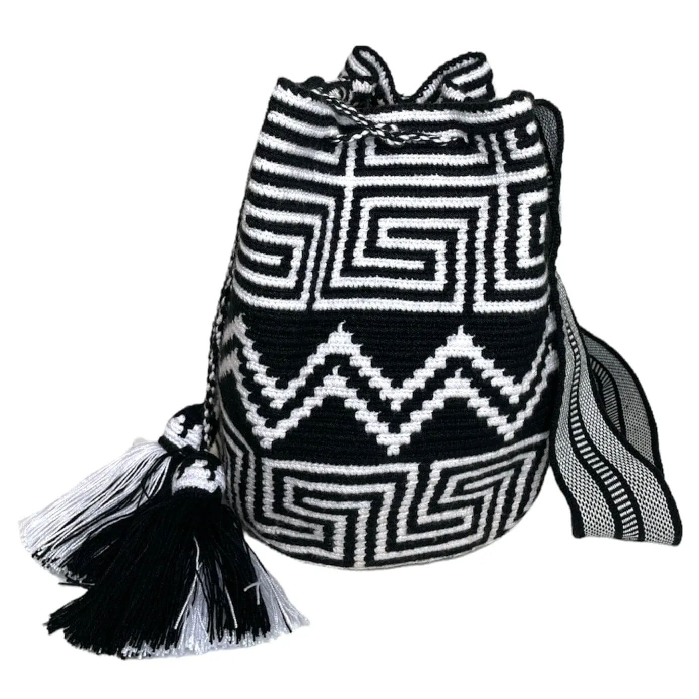 Black & White Bohemian Bags - L
