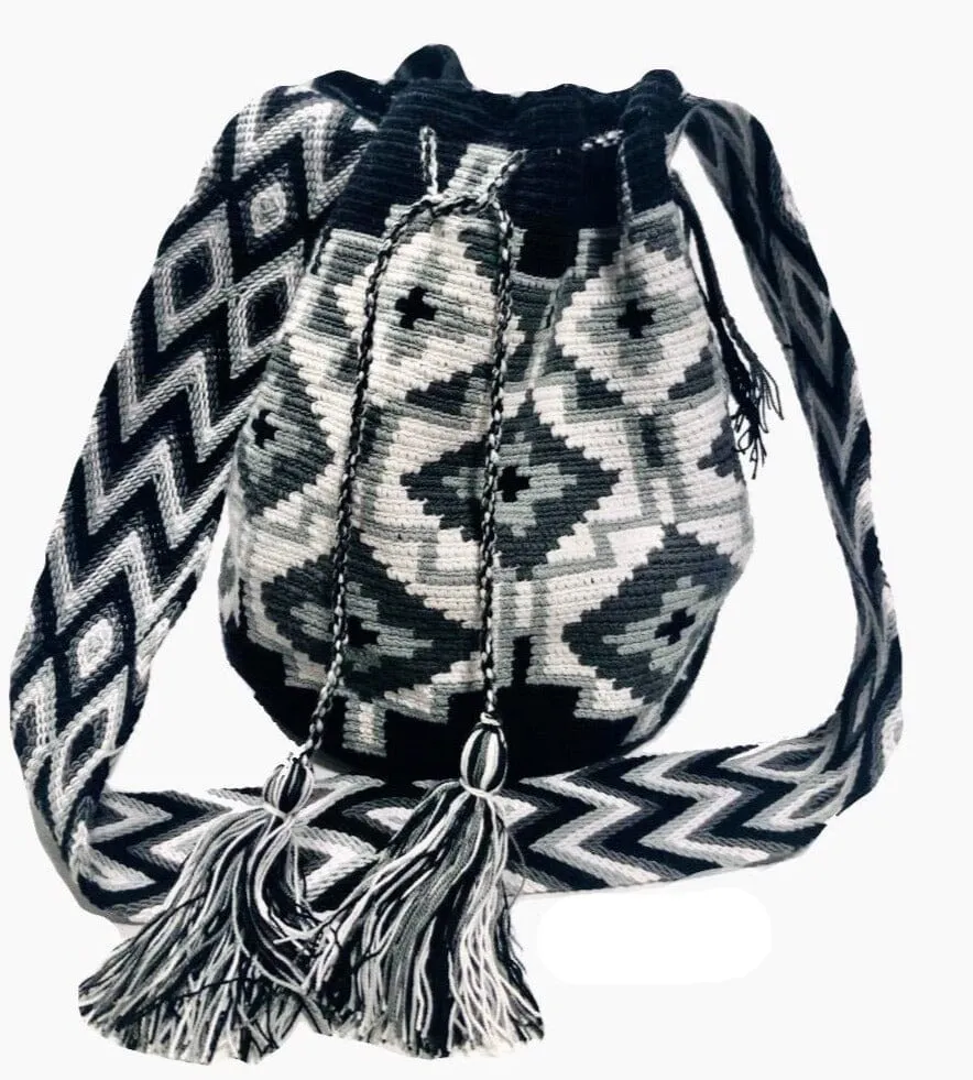 Black & White Bohemian Bags - L