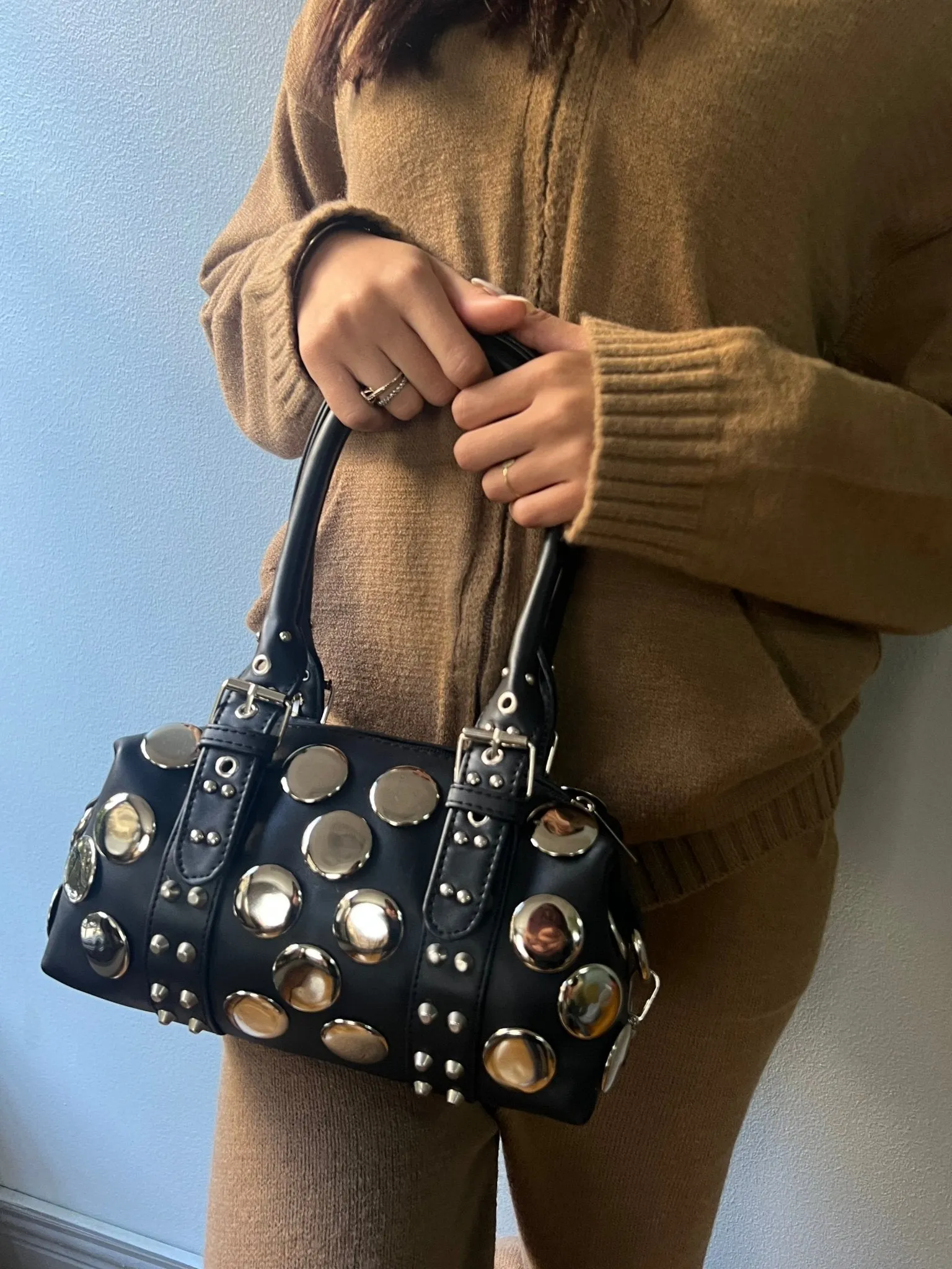 Black Big Studs Bag