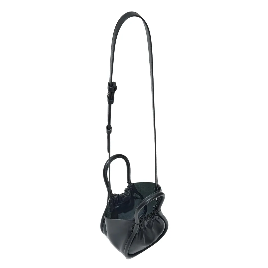 Black Extra Small Ruched Tote