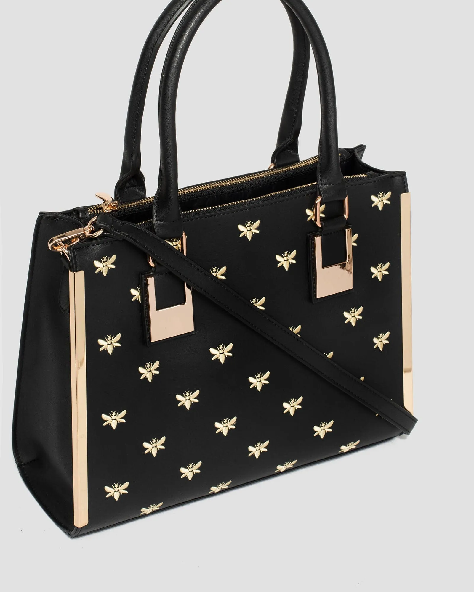 Black Fabiana Embroidered Tote Bag