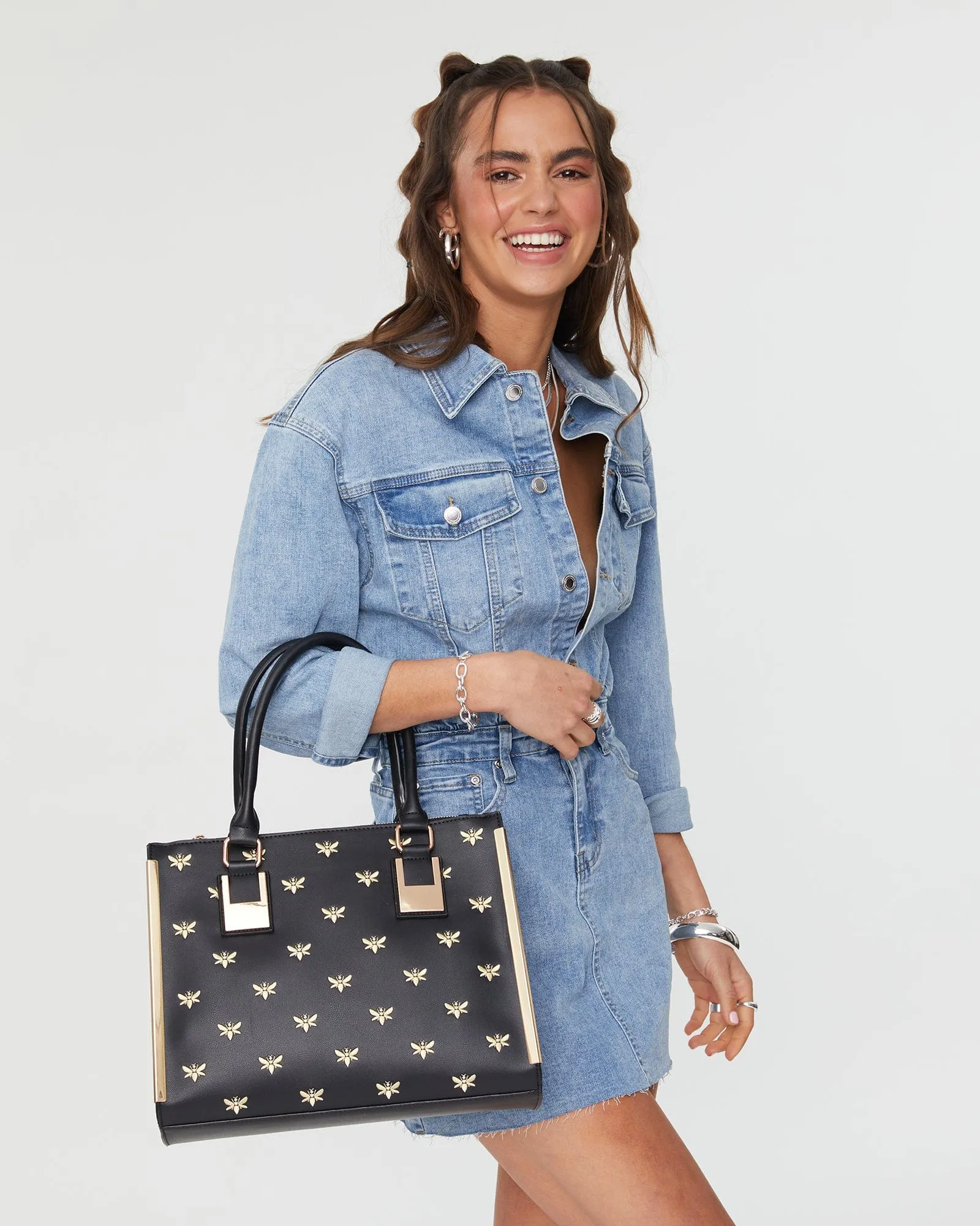 Black Fabiana Embroidered Tote Bag