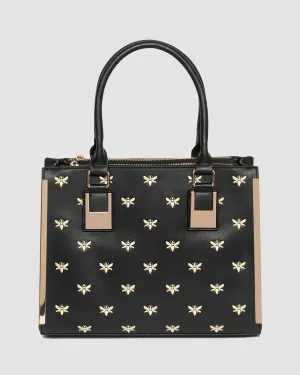 Black Fabiana Embroidered Tote Bag