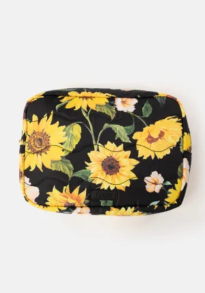 Black Sunflower Print Popsy Multi Use Bag