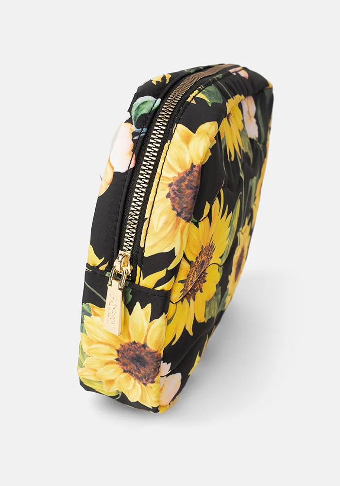 Black Sunflower Print Popsy Multi Use Bag