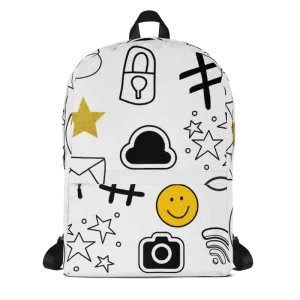 Bold Pattern Print Emoji Backpack