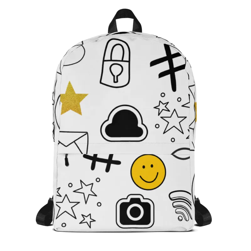 Bold Pattern Print Emoji Backpack