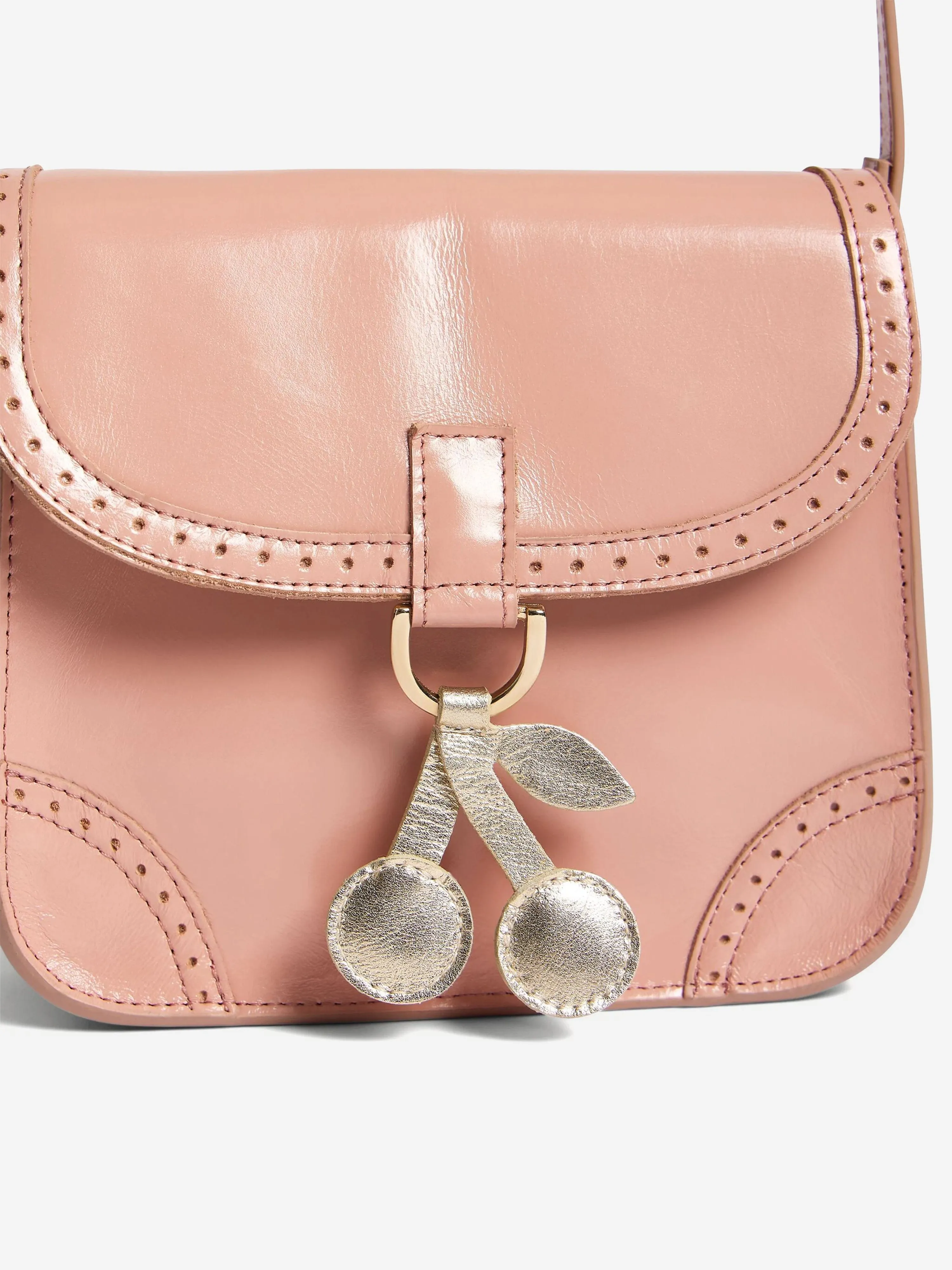 Bonpoint Girls Leather Tadam Crossbody Bag in Pink (16.5cm)