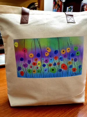Boutique style tote bags- Poppies