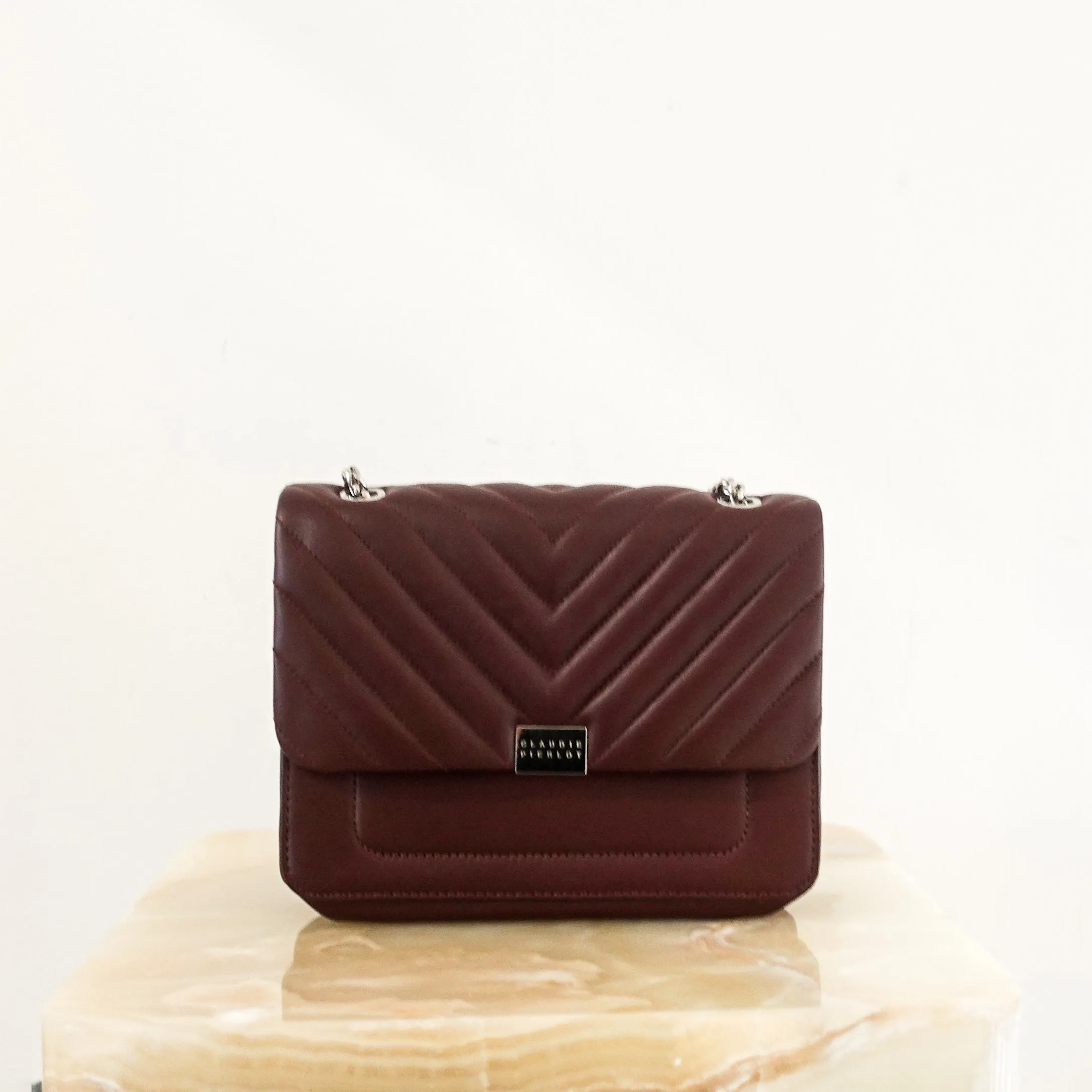 Burgandy Quilted Leather Crossbody bag RRP £350