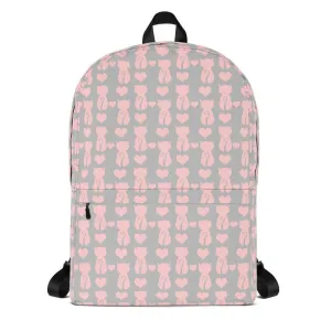 Cat and It's Tail Pink Grey Backpack