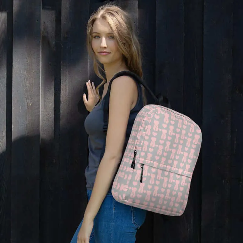 Cat and It's Tail Pink Grey Backpack