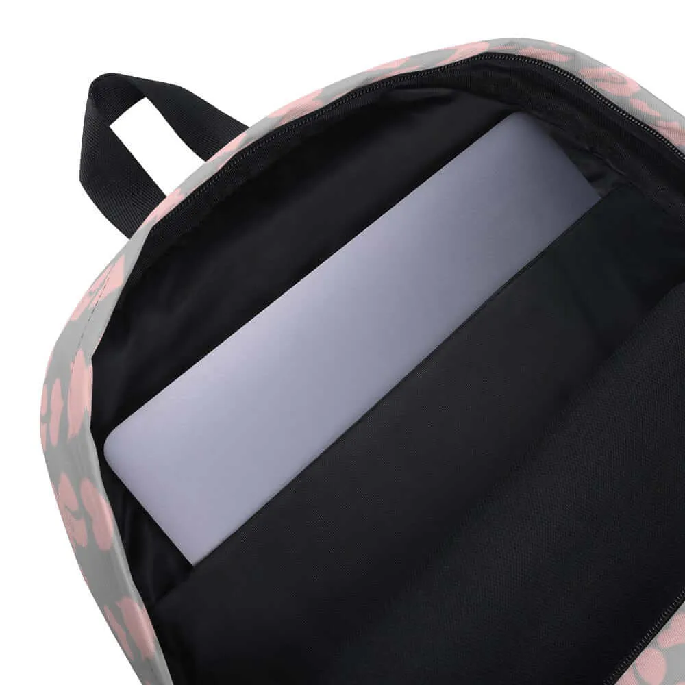 Cat and It's Tail Pink Grey Backpack