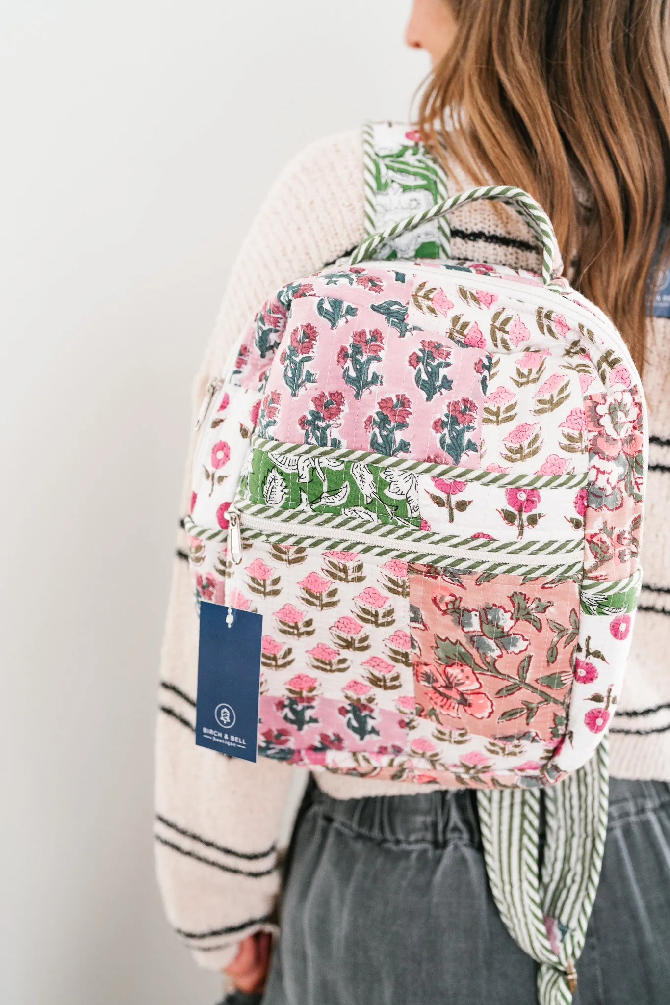 Cece Patchwork Mini Book Bag - Mauve