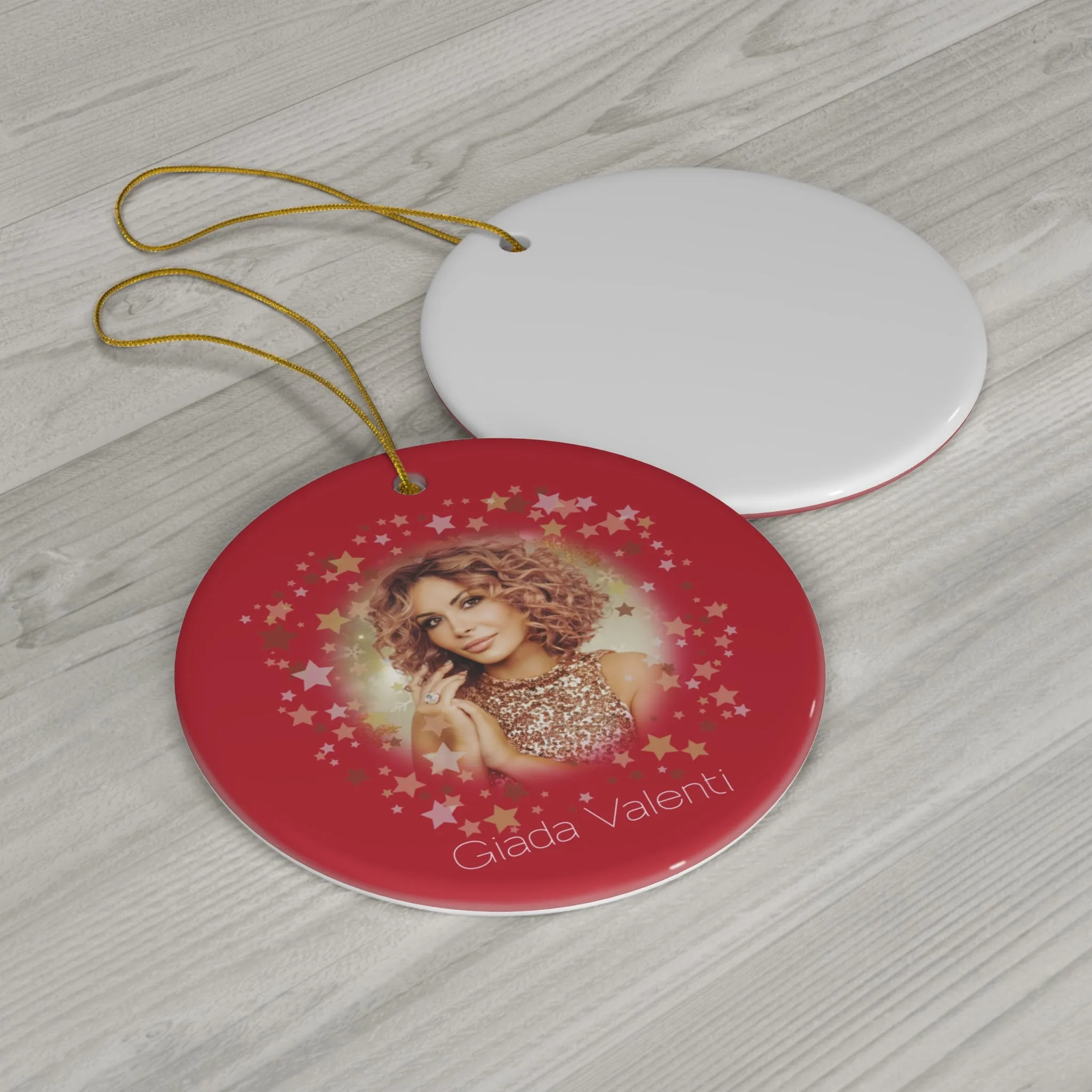 Ceramic Ornament with Italian Design print | Giada Valenti | Red |Christmas Gift