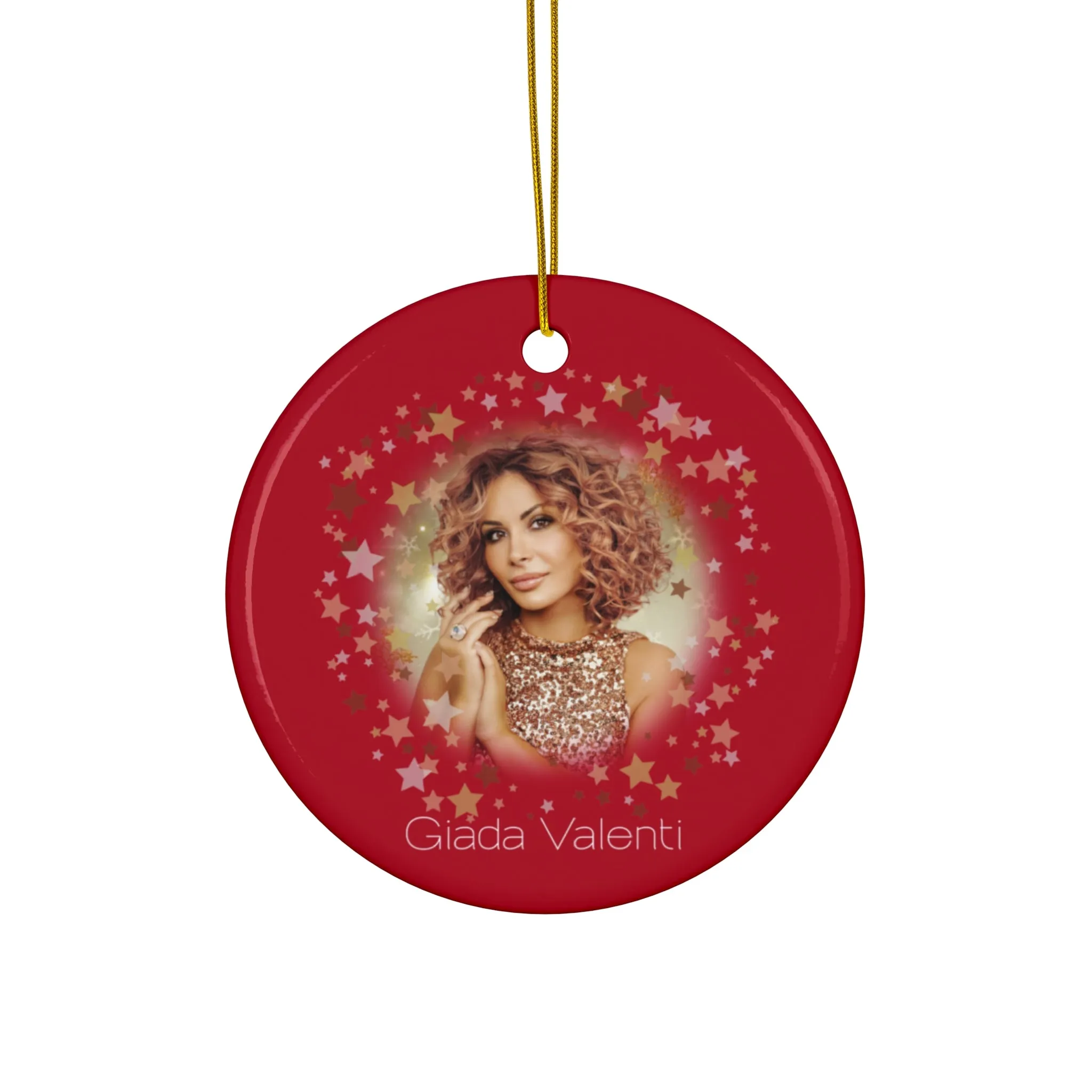 Ceramic Ornament with Italian Design print | Giada Valenti | Red |Christmas Gift