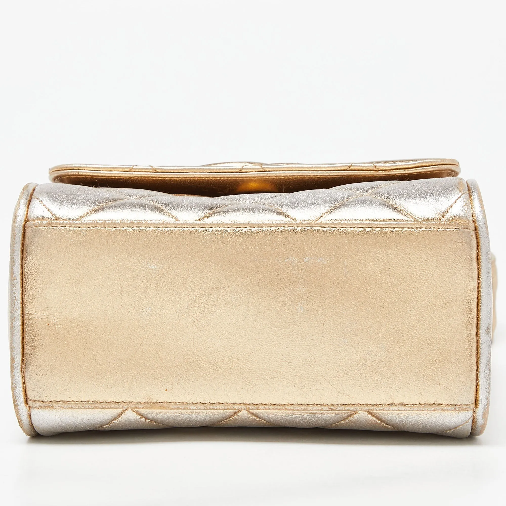 CHANEL Gold Quilted Leather CC Flap Shoulder Bag