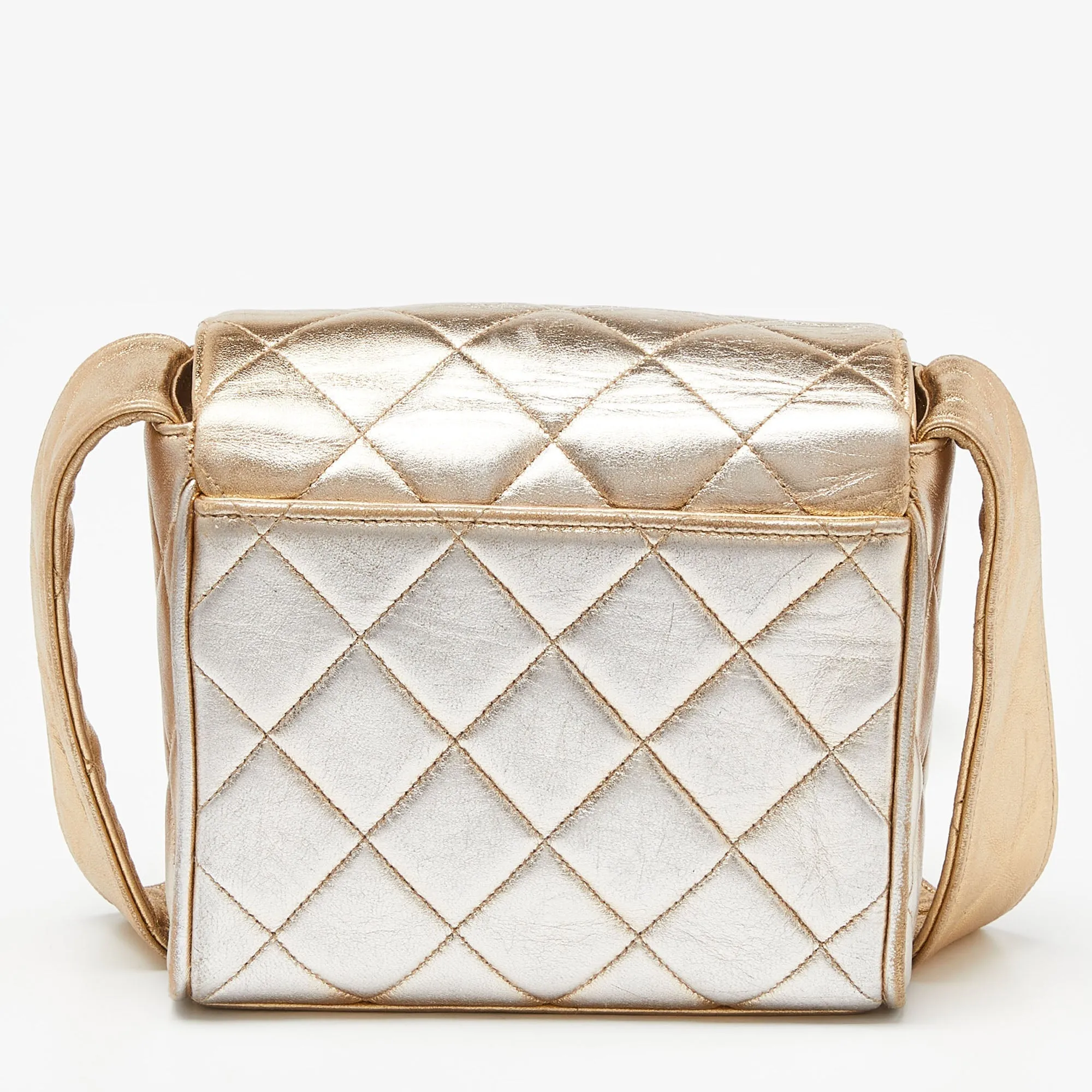CHANEL Gold Quilted Leather CC Flap Shoulder Bag