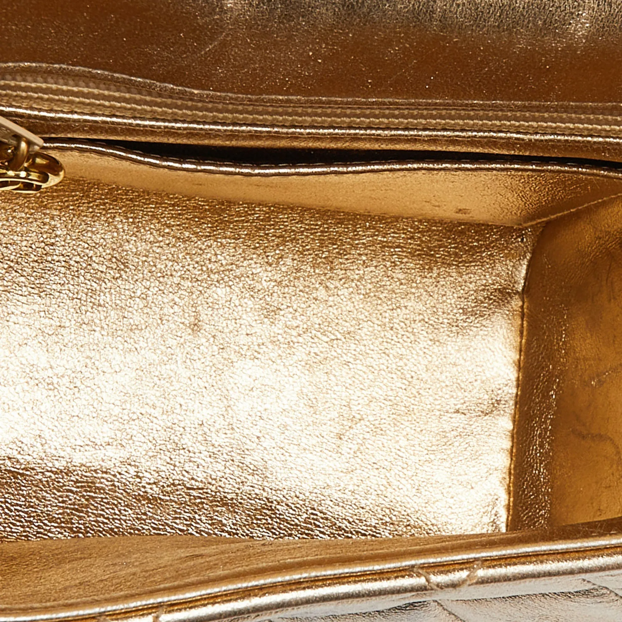 CHANEL Gold Quilted Leather CC Flap Shoulder Bag