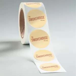 Circle Glossy Restaurant To-Go Labels (Waterproof)