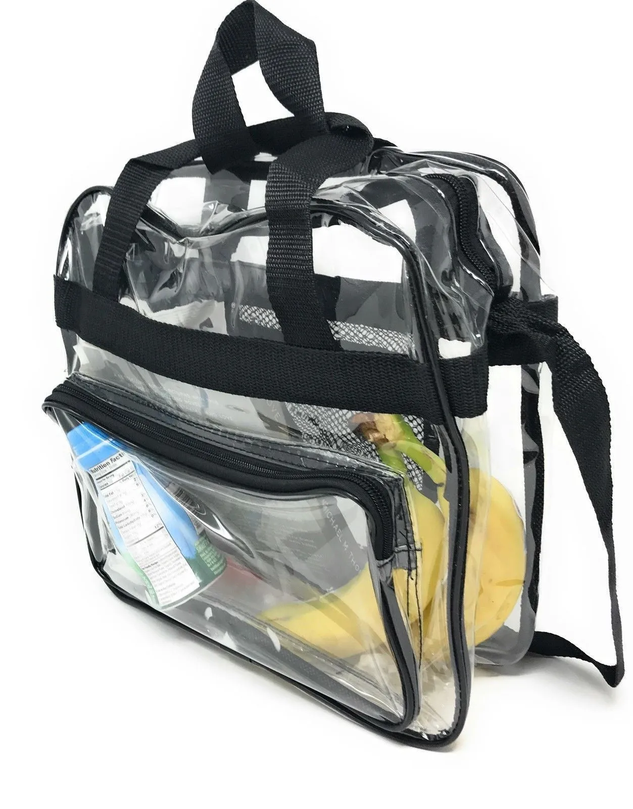 Clear Messenger Tote Bag Transparent Book School Concerts Stadium Tsa Security