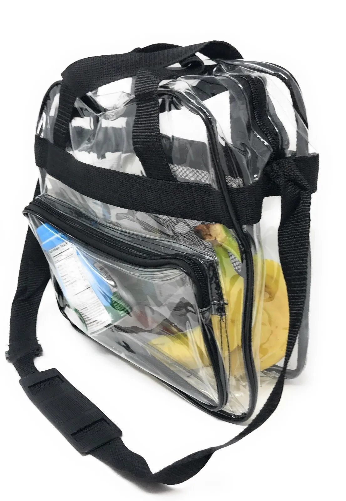 Clear Messenger Tote Bag Transparent Book School Concerts Stadium Tsa Security
