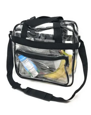 Clear Messenger Tote Bag Transparent Book School Concerts Stadium Tsa Security