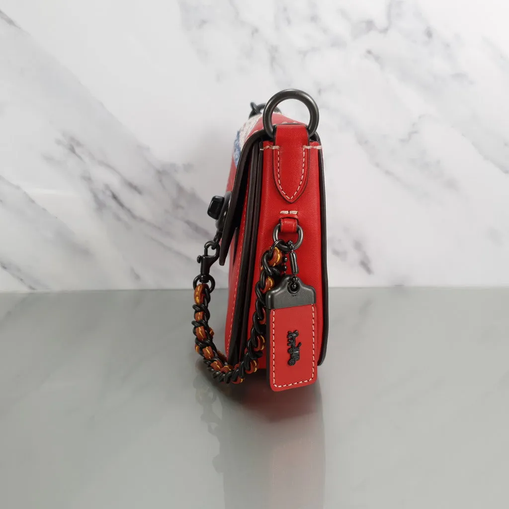 Coach 1941 Red Saddle 17 Bag with Sequin Emblem Coupe Rally Car - Limited Edition