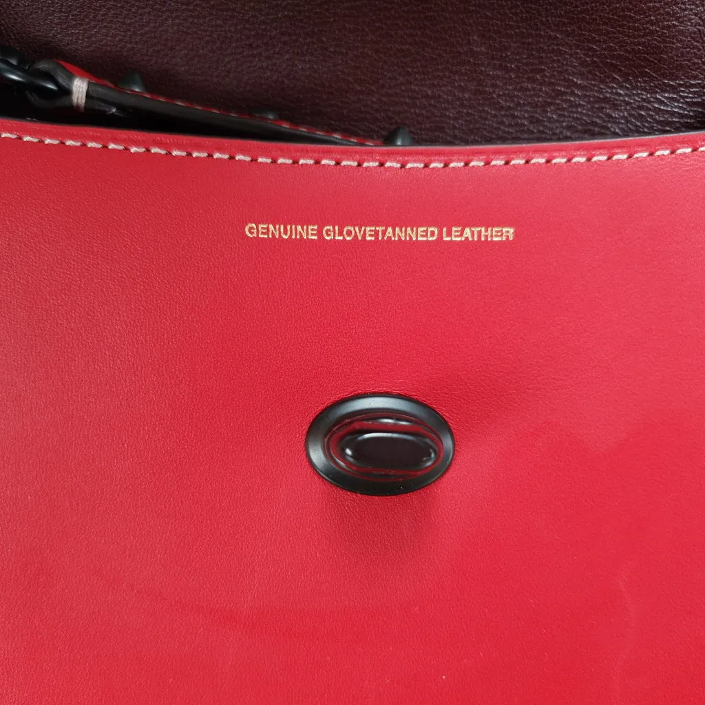 Coach 1941 Red Saddle 17 Bag with Sequin Emblem Coupe Rally Car - Limited Edition