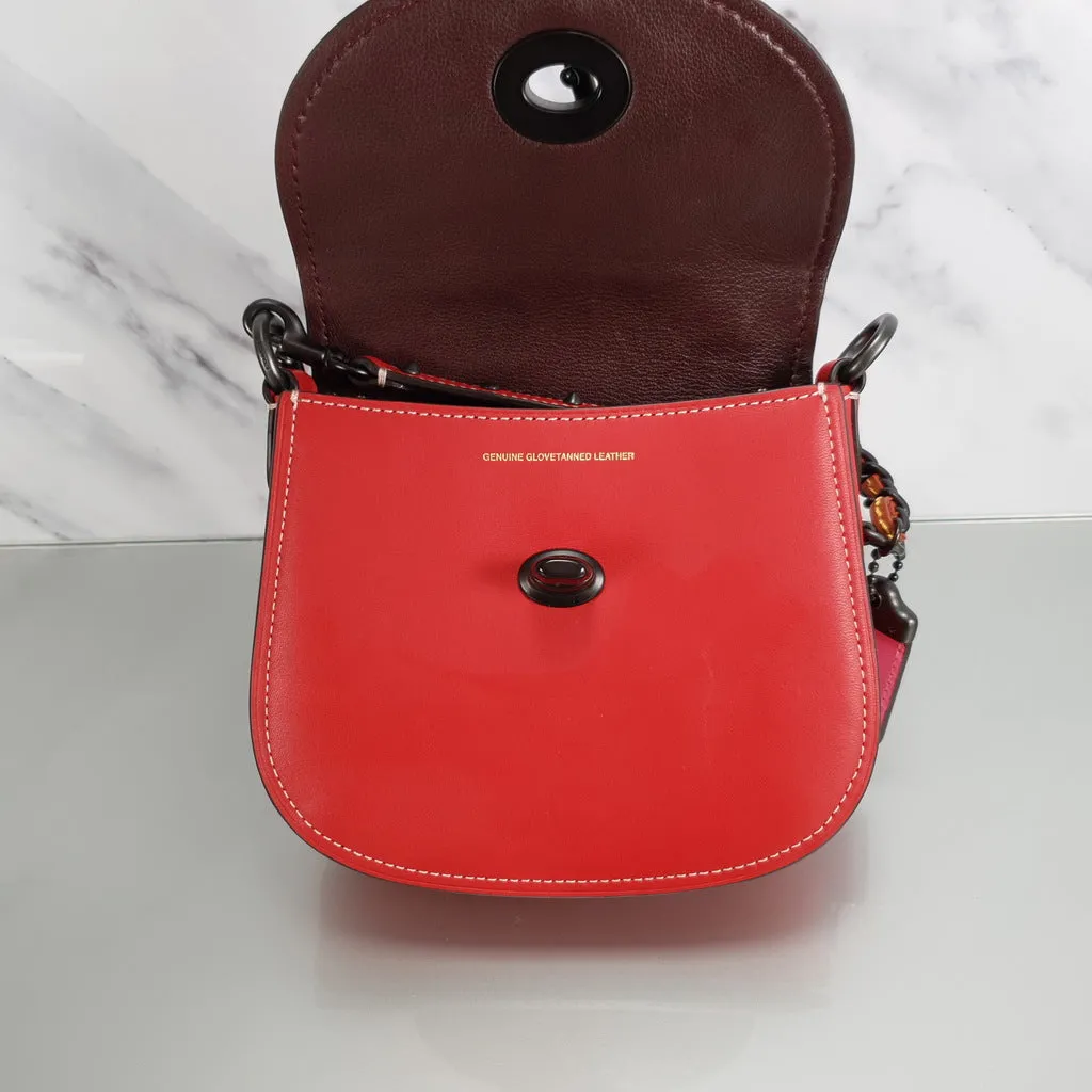 Coach 1941 Red Saddle 17 Bag with Sequin Emblem Coupe Rally Car - Limited Edition