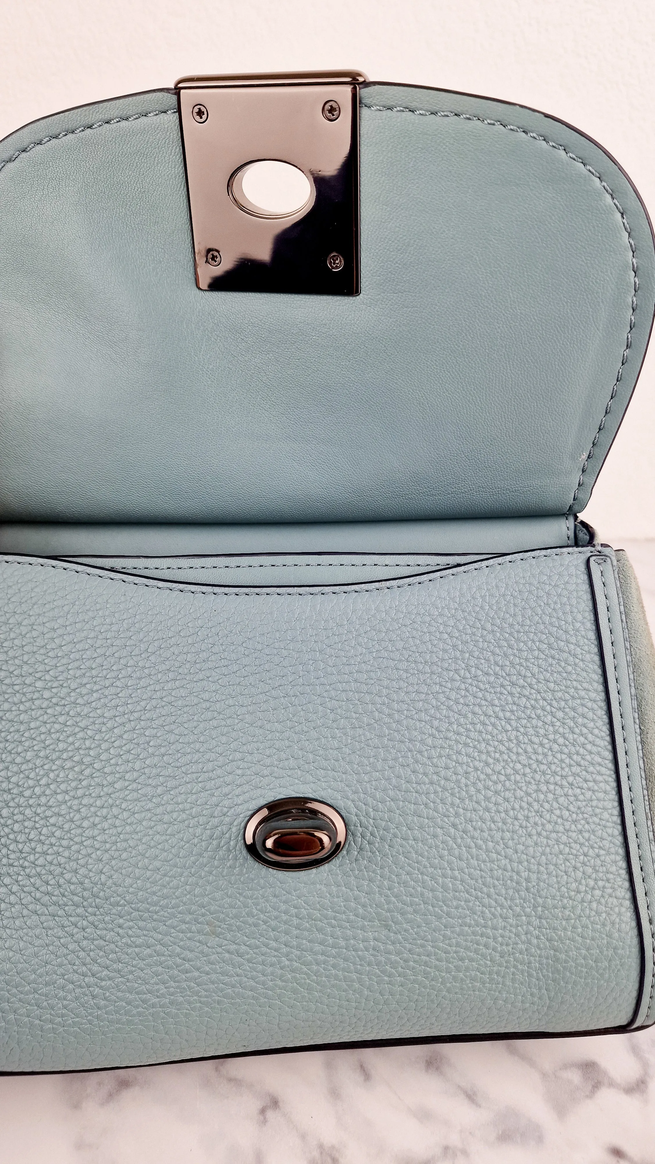 Coach Drifter Crossbody Bag in Steel Blue Leather & Suede - Coach 59048
