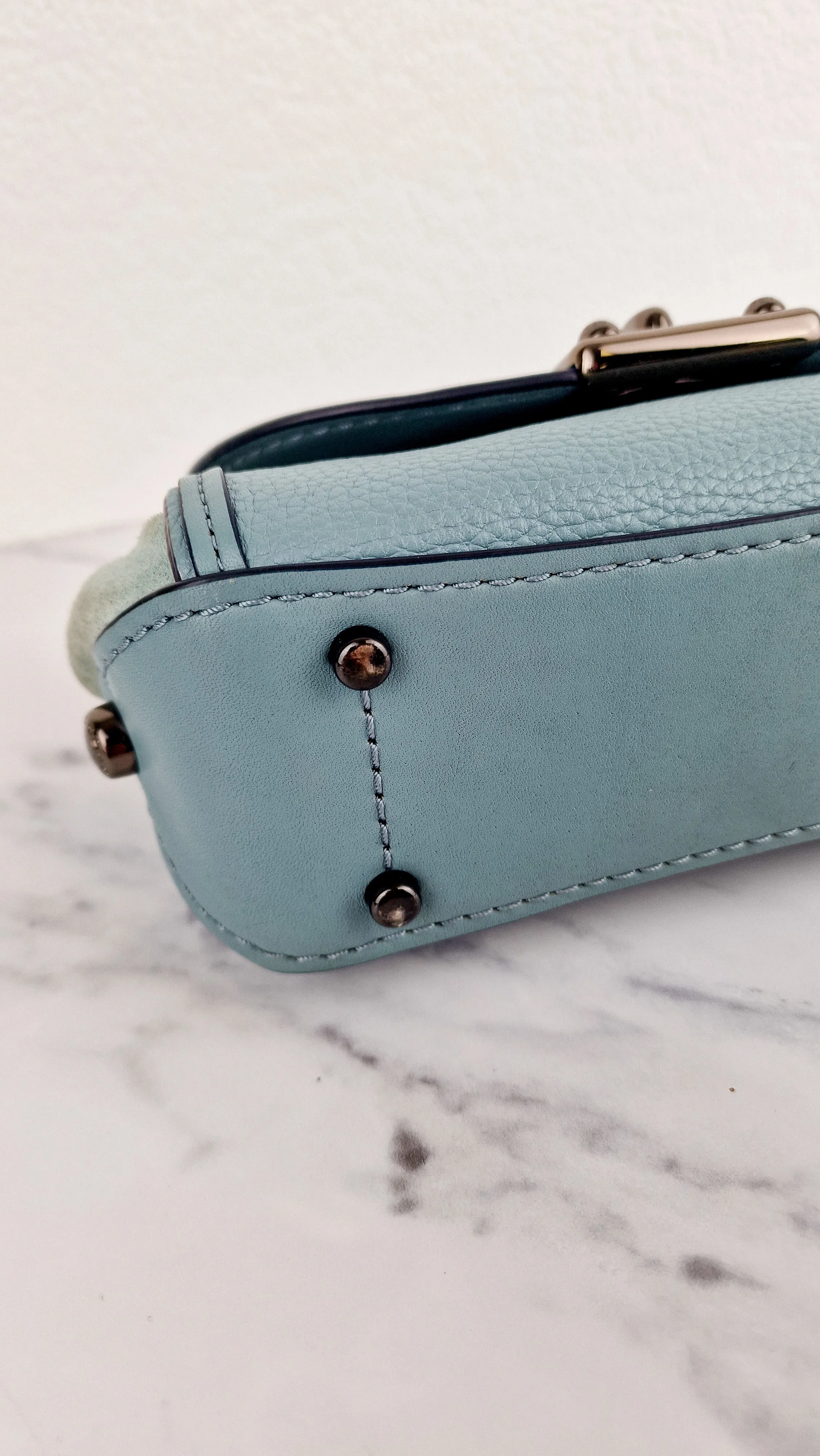 Coach Drifter Crossbody Bag in Steel Blue Leather & Suede - Coach 59048